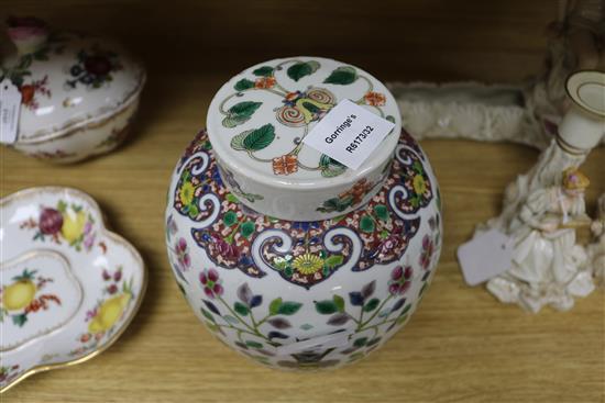 A Chinese famille rose jar and cover height 21cm